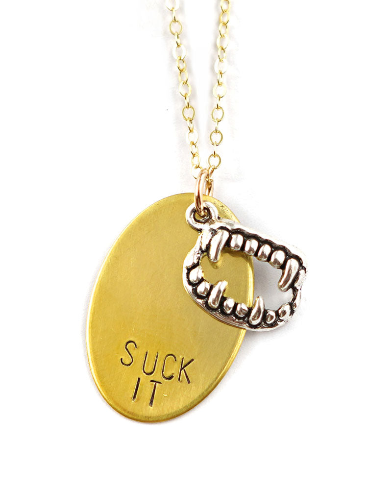 Suck It Vampire Teeth Necklace