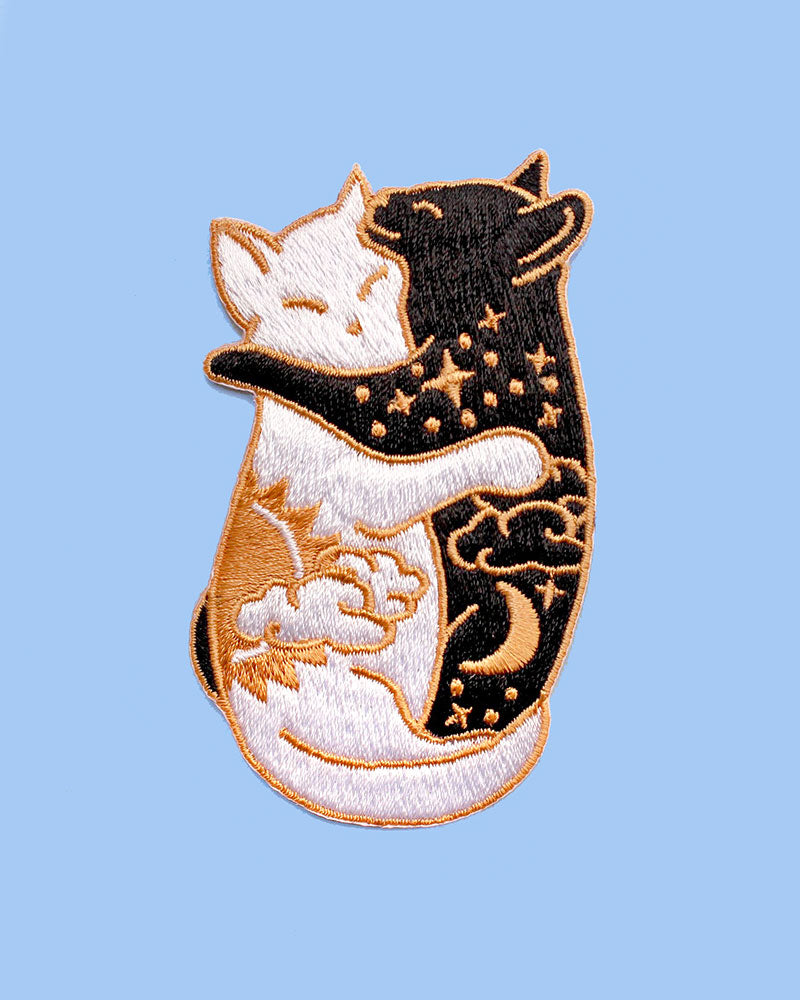 Day & Night Hugging Cat Necklace