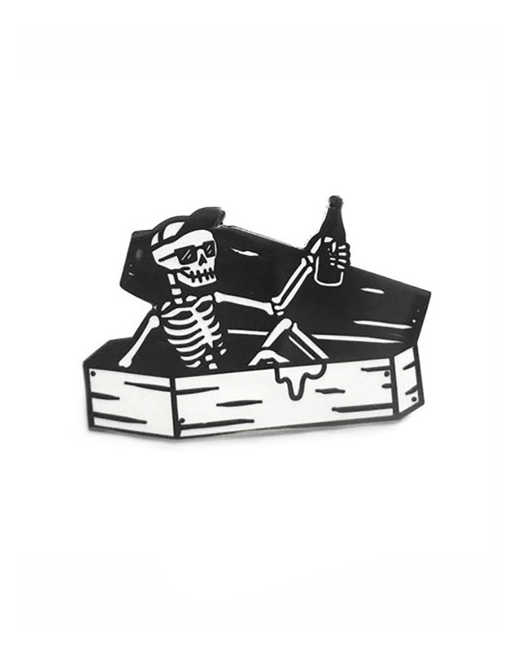 11 Style Punk Pins Black Coffin With Skeleton Couple Inside