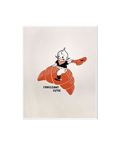 Croissant Cutie Kewpie Art Print (8" x 10")