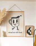 Wired But Still Tired Coffee Art Print (9" x 12")-Molly Illustration-Strange Ways