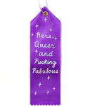 Here, Queer, and Fabulous Award Ribbon-Yellow Owl Workshop-Strange Ways