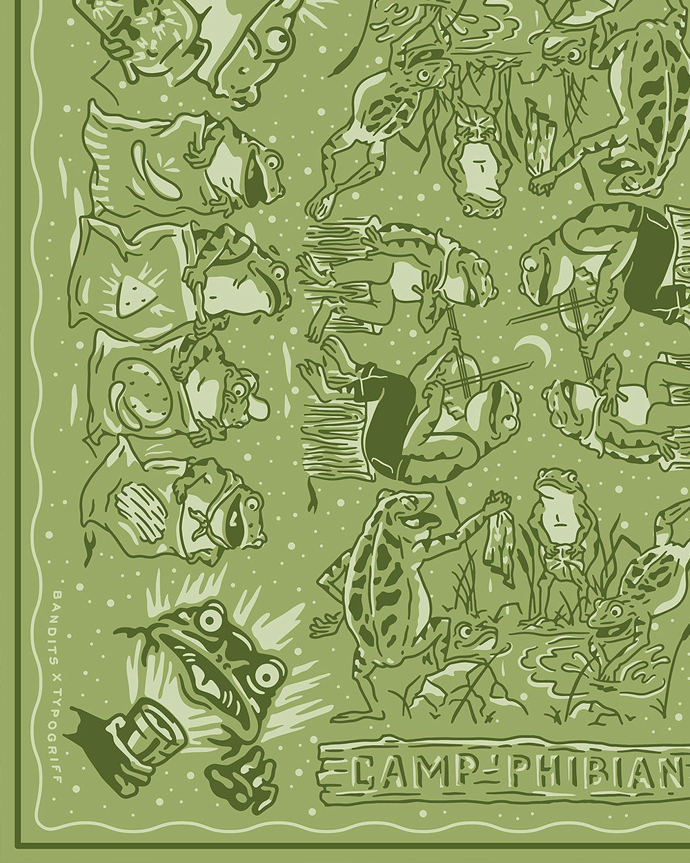 Camp Phibian Frog Bandana-Bandits Bandanas-Strange Ways