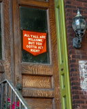 All Y'All Are Welcome Felt Flag Banner - Orange-Oxford Pennant-Strange Ways