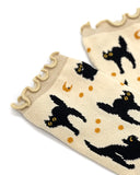 Black Cat Ruffle Socks-Ectogasm-Strange Ways