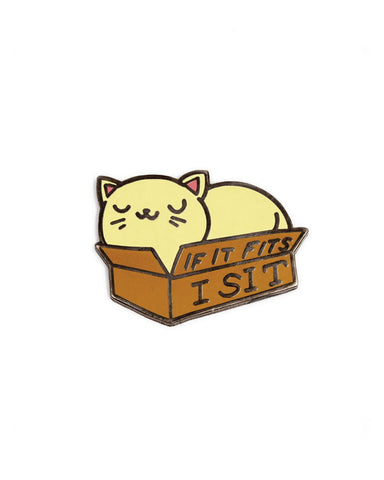 If It Fits, I Sit Cat Box Pin