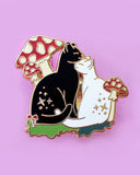 Cuddling Mushroom Cats Pin-Glitter Punk-Strange Ways