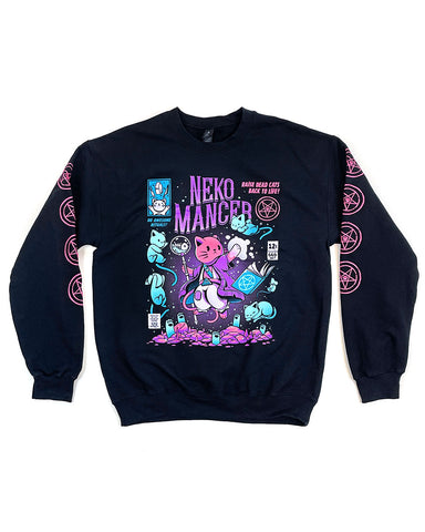 Nekomancer Cat Unisex Crewneck Sweatshirt