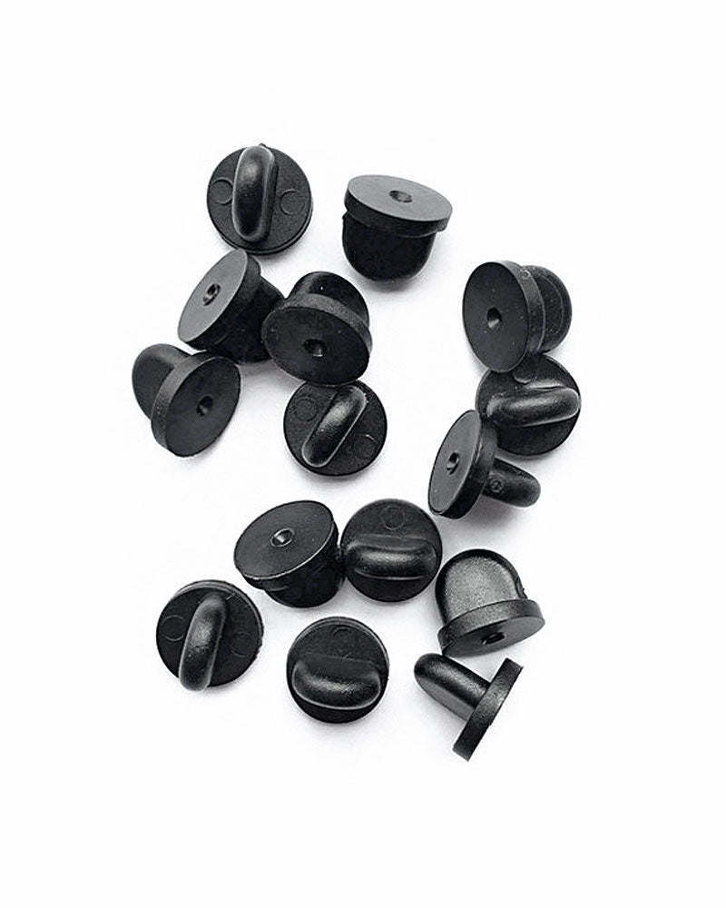 Extra Rubber Pin Backs - Black (Set of 15)-Strange Ways-Strange Ways