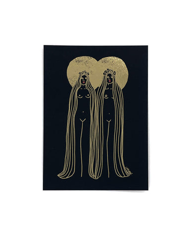 Moon Twins Foil Art Print (5" x 7")