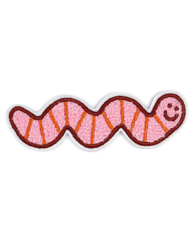 Happy Worm Chenille Patch