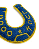 Good Luck Horseshoe Chenille Patch - Blue-Nate Duval-Strange Ways