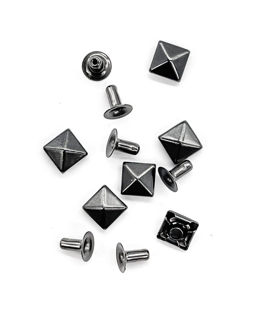 Gunmetal Pyramid Studs (Pack of 6)-Strange Ways-Strange Ways