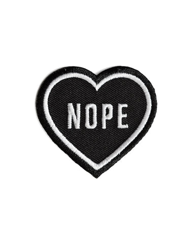 Nope Heart Small Patch - Black