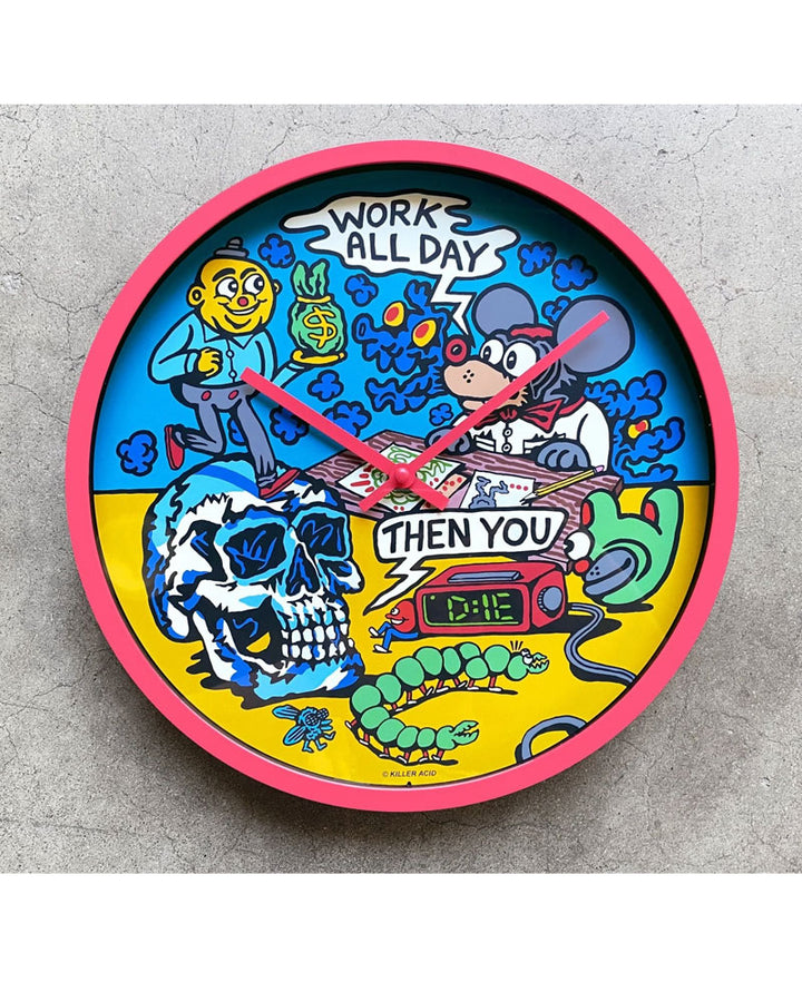 Work All Day Wall Clock-Killer Acid-Strange Ways