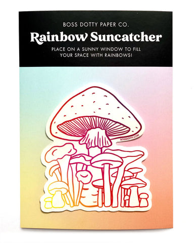 Mushroom Rainbow Suncatcher Window Decal