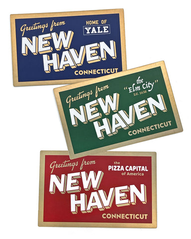 New Haven Postcard Sticker Pack (Set of 3)