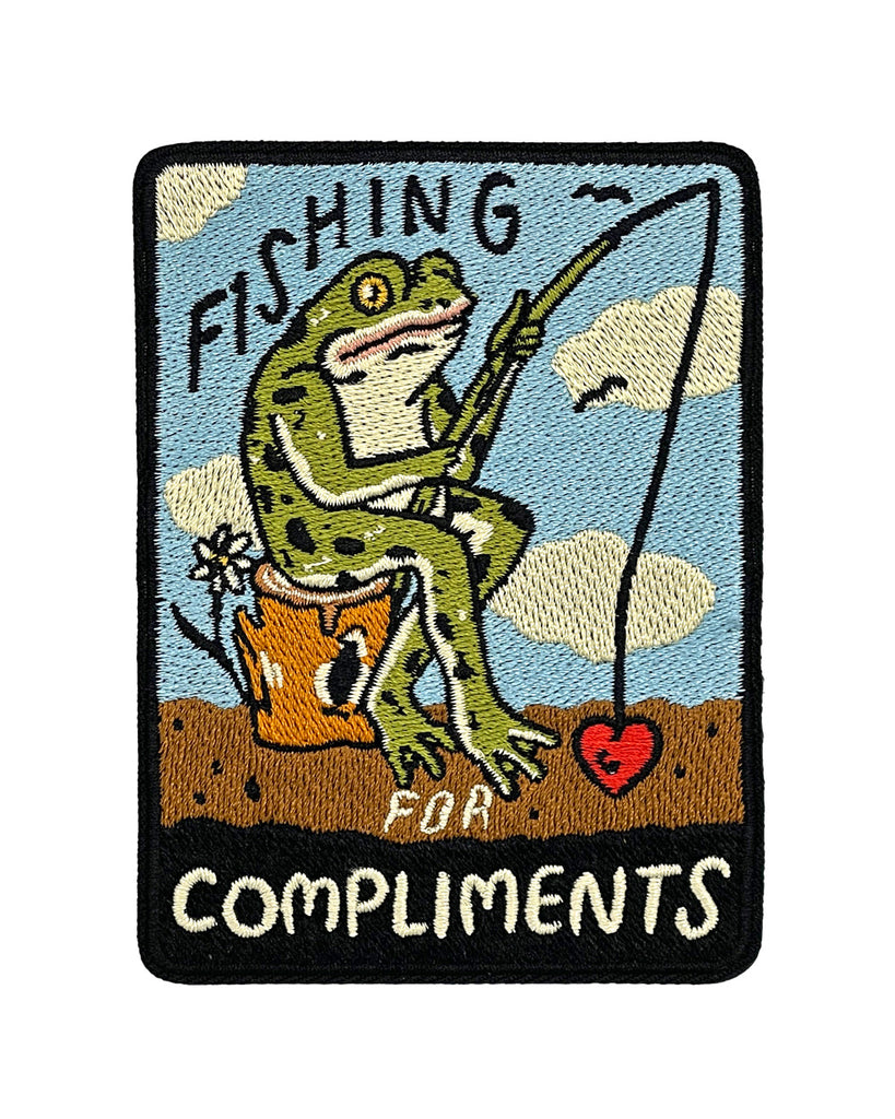 Fishing For Compliments Frog Sticky Patch