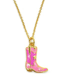 Pink Cowgirl Boot Necklace-Wildflower + Co.-Strange Ways