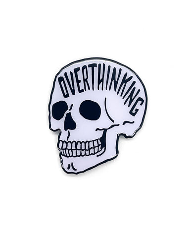 Overthinking Skull Pin (Glow-in-the-Dark)