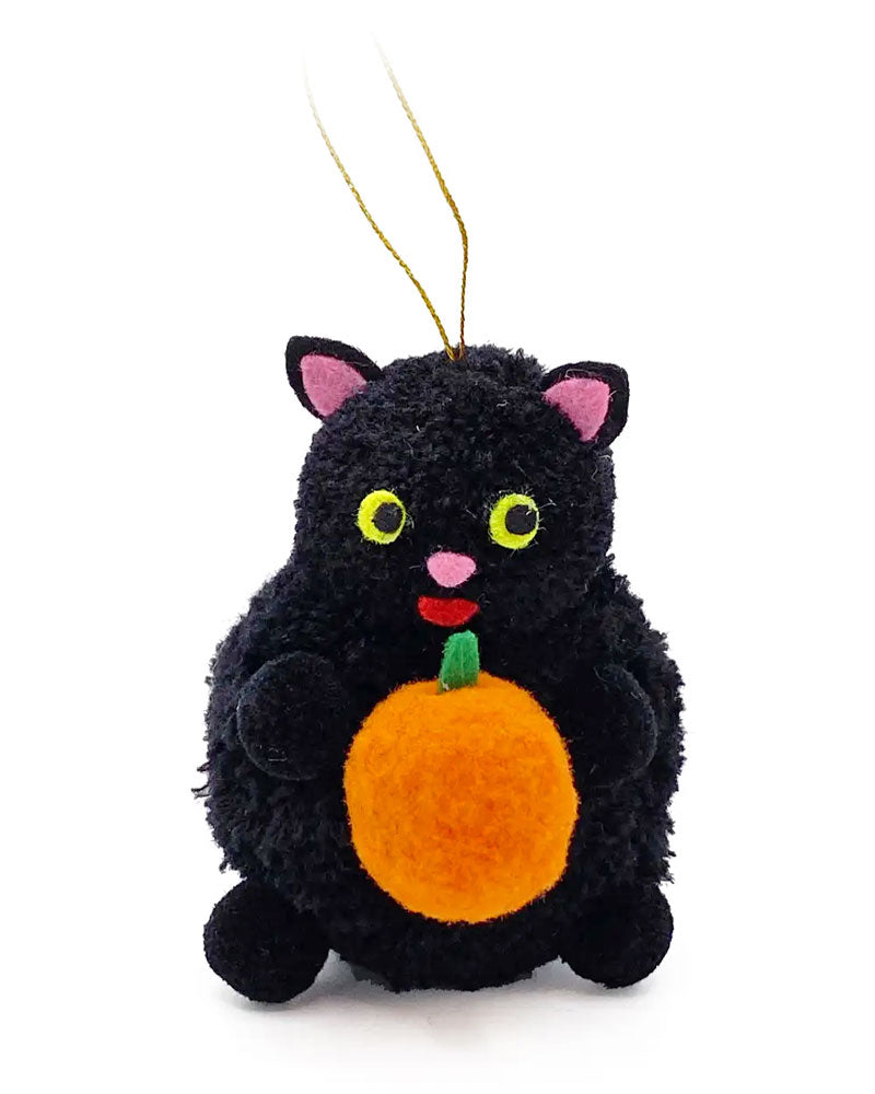 Pumpkin Cat Pom Pom Ornament-Lucky Horse Press-Strange Ways