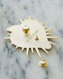 18kt Gold Sacred Heart Large Pin Brooch