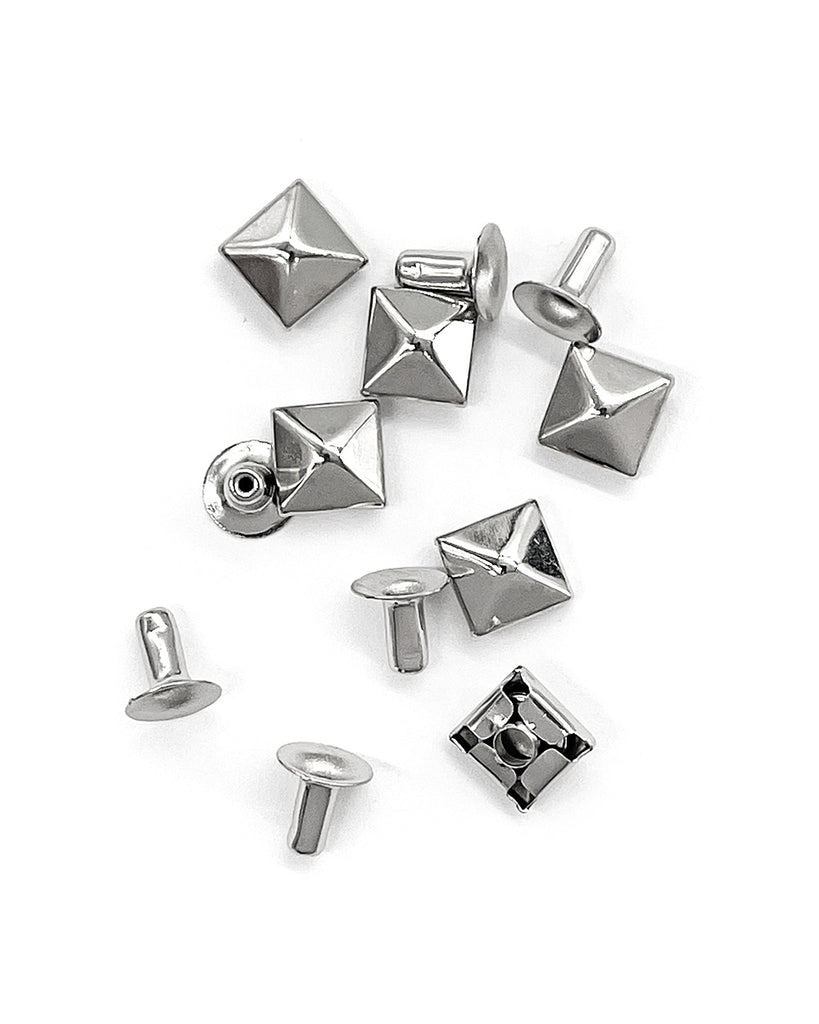 Silver Pyramid Studs (Pack of 6)-Strange Ways-Strange Ways