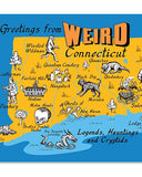 Weird Connecticut Map Postcard (4" x 6")-Graphics Interactive-Strange Ways