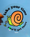 Time Your Time Snail Suncatcher Window Decal-Wokeface-Strange Ways