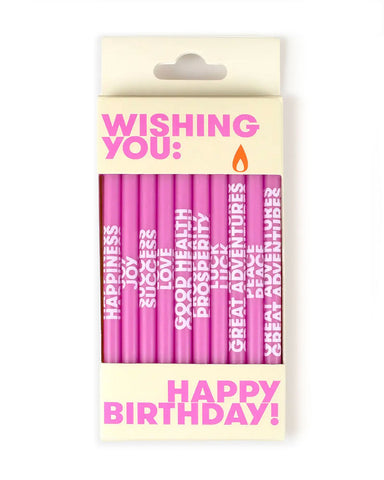 Wishing You... Birthday Candles - Pink (Set of 10)