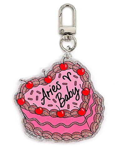 Aries Zodiac Cake Charm Keychain