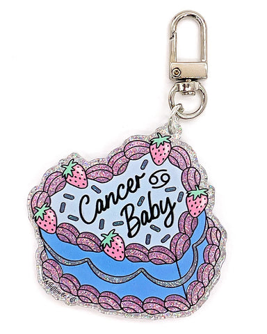 Cancer Zodiac Cake Charm Keychain