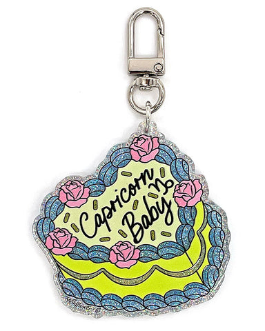 Capricorn Zodiac Cake Charm Keychain