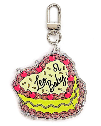 Leo Zodiac Cake Charm Keychain