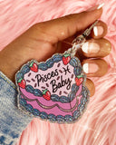 Pisces Zodiac Cake Charm Keychain-Wildflower + Co.-Strange Ways