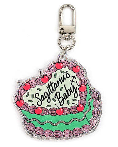 Sagittarius Zodiac Cake Charm Keychain