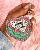 Taurus Zodiac Cake Charm Keychain-Wildflower + Co.-Strange Ways