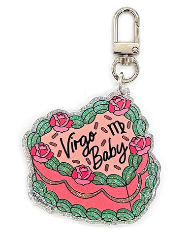 Virgo Zodiac Cake Charm Keychain