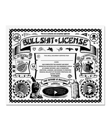 Arcane Bullshit License Risograph Art Print (8" x 10")