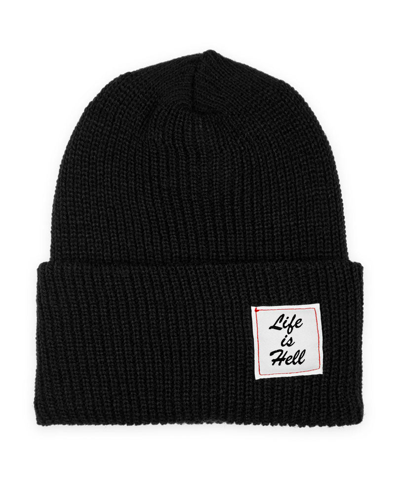 Life Is Hell Ribbed Beanie-No Fun Press-Strange Ways