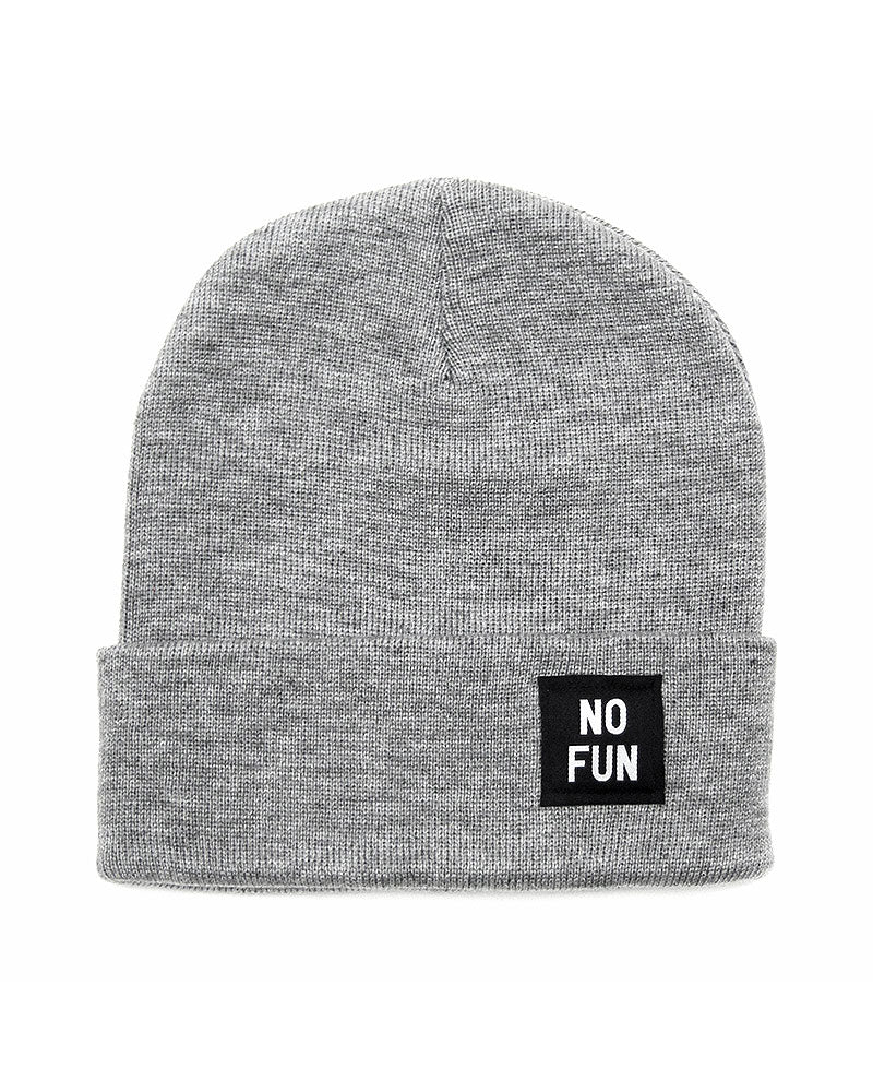 No Fun® Labeled Beanie - Grey-No Fun Press-Strange Ways