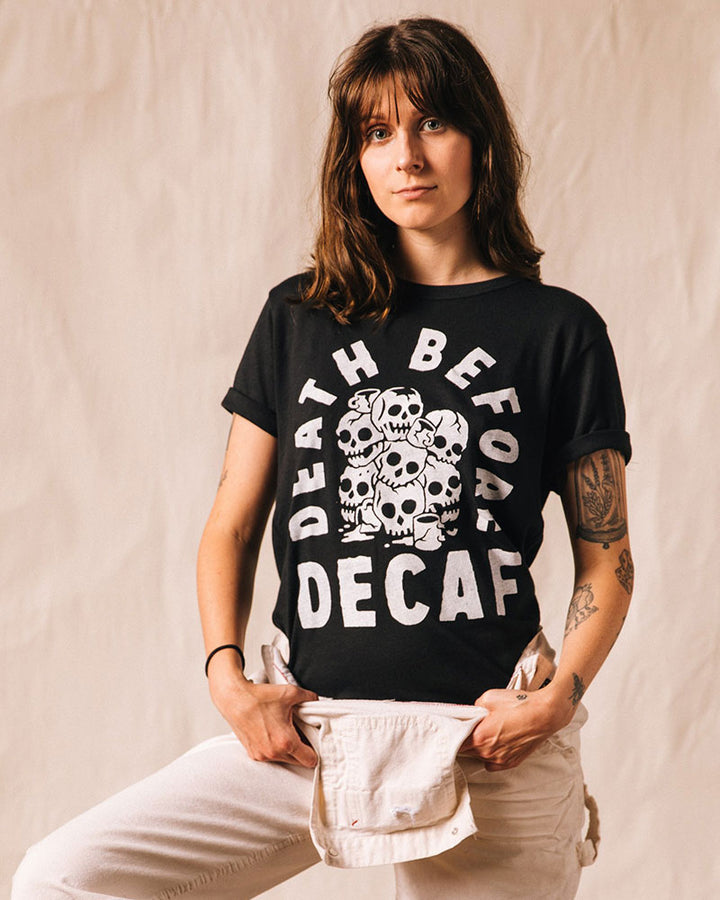 Death Before Decaf Coffee Unisex Shirt-Pyknic-Strange Ways